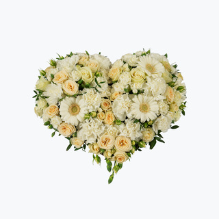 Hjerte - hvit/krem (35 cm)