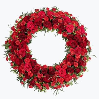 Krans i rødt (75 cm)