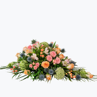 Bårebukett/båredekorasjon - sesongens blomster (85 cm)